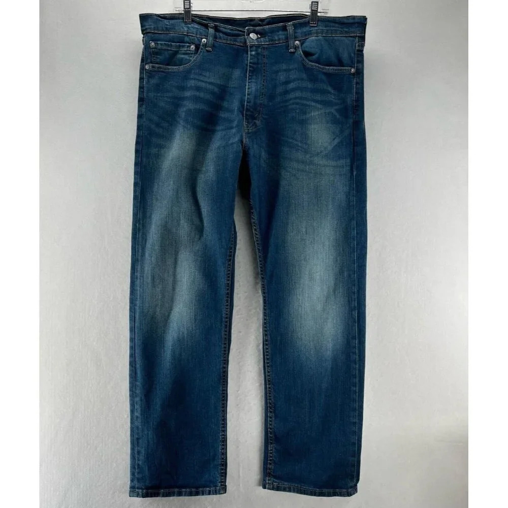 LEVI'S Jeans Mens 40x30 505 Regular Fit Straight Leg Medium Washed Denim Blue